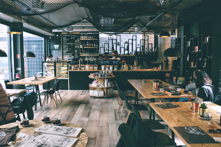 Calm, warmly lit interior